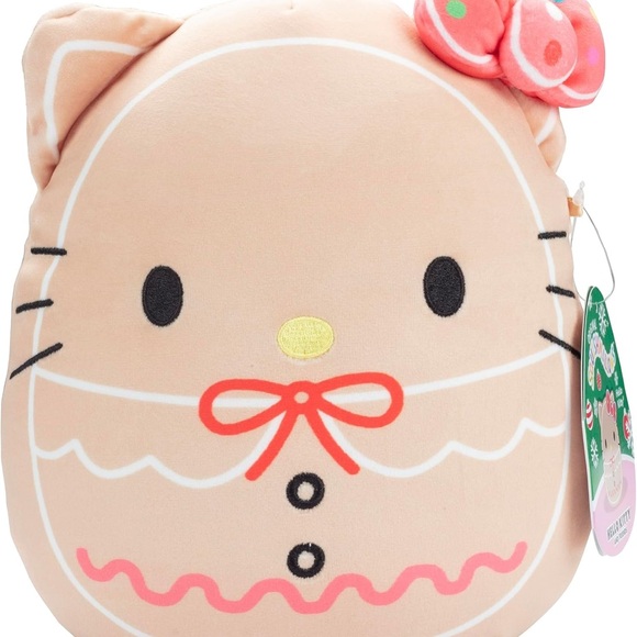 🎄🩷NWT SQUISHMALLOWS 8” HELLO KITTY GINGERBREAD OFFICIAL CHRISTMAS PLUSH - Picture 3 of 12